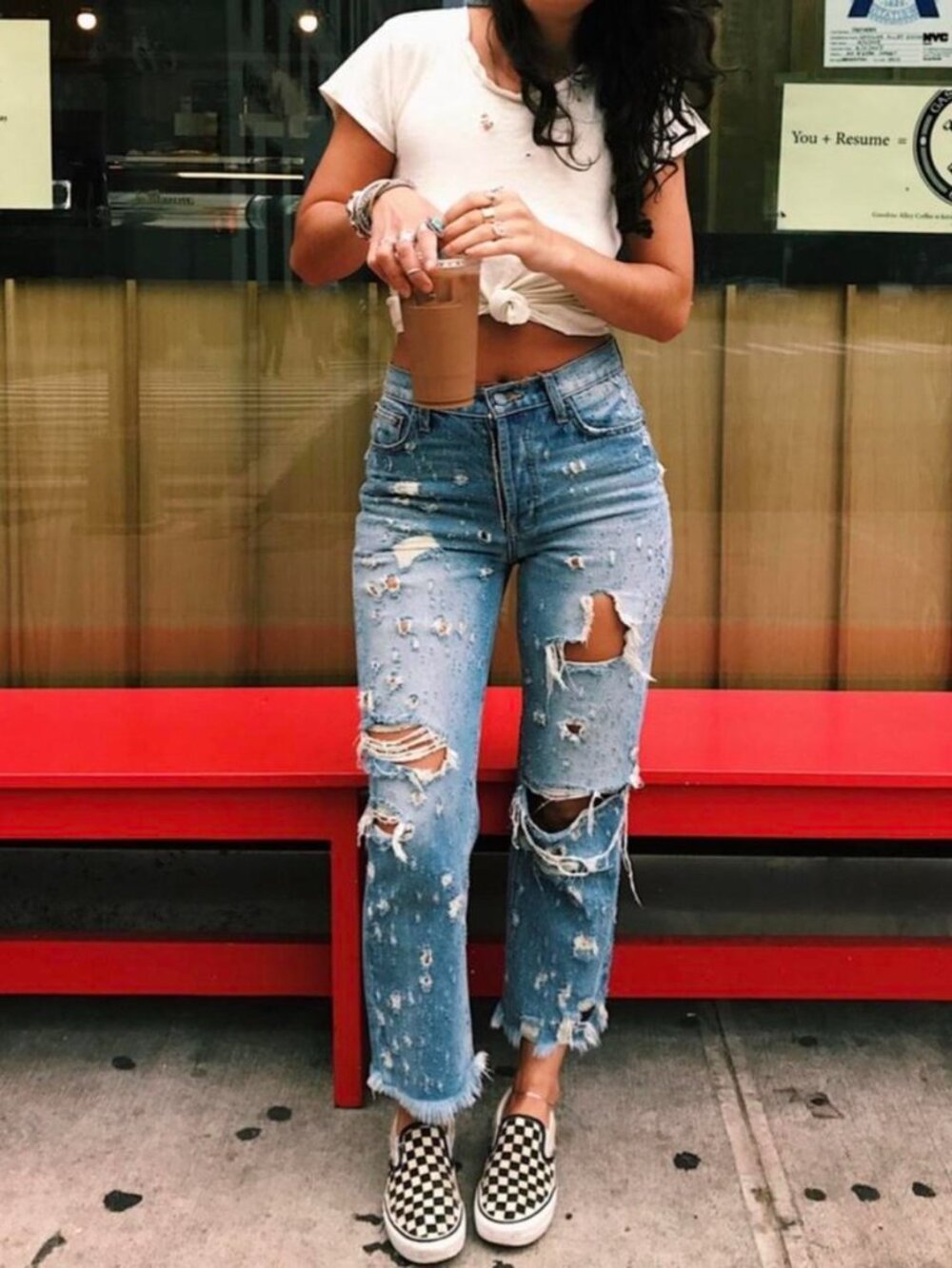 Carmar LF Distressed BF Boyfriend Roll Up Shredded Broken in Denim Jeans